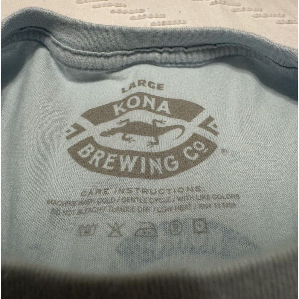 Kona Brewing Liquid Aloha Beach Surf Van Graphic T-Shirt Light Blue Men’s Large - Picture 3 of 6